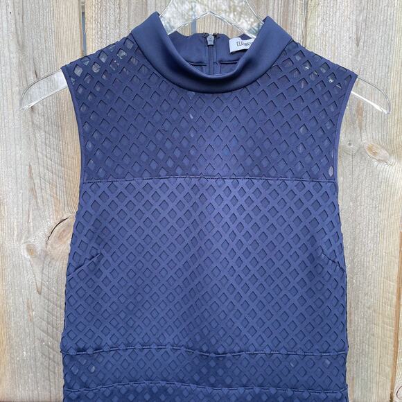 Elizabeth and James Neri Mini Dress High Neck Sleeveless Mesh Party Sheath Sz 10 - Picture 4 of 9